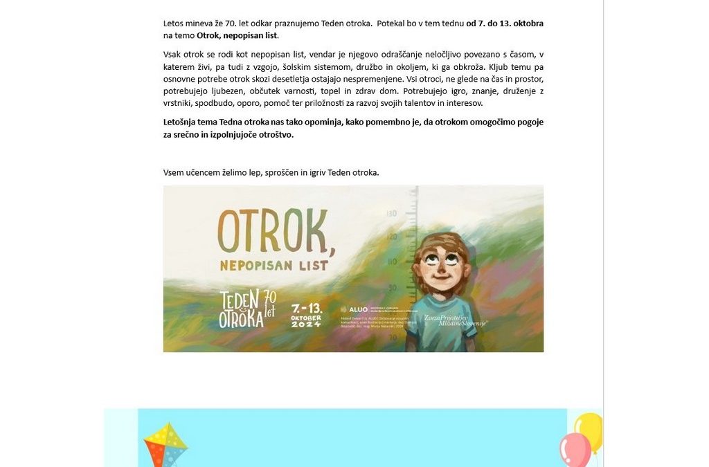 TEDEN OTROKA